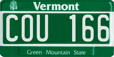 VT license plate COU166