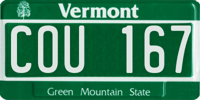 VT license plate COU167