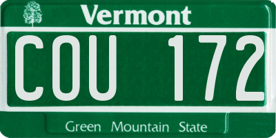 VT license plate COU172
