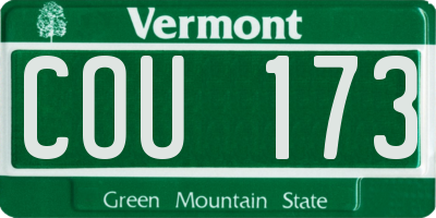 VT license plate COU173