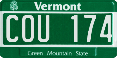 VT license plate COU174