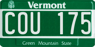 VT license plate COU175