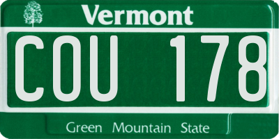 VT license plate COU178