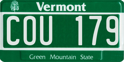 VT license plate COU179