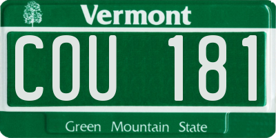 VT license plate COU181