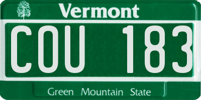 VT license plate COU183