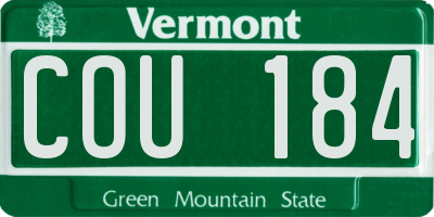 VT license plate COU184