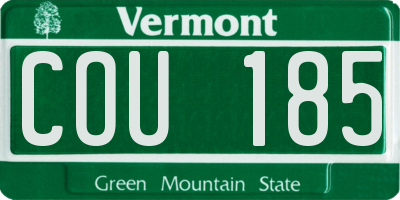 VT license plate COU185