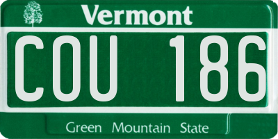 VT license plate COU186