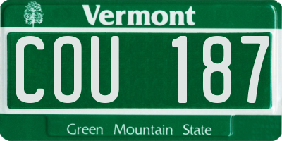 VT license plate COU187