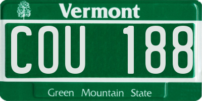 VT license plate COU188