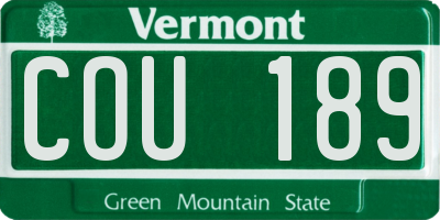 VT license plate COU189
