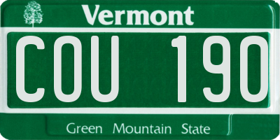 VT license plate COU190