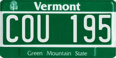 VT license plate COU195