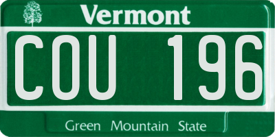 VT license plate COU196