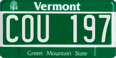 VT license plate COU197