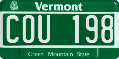VT license plate COU198