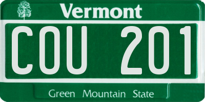 VT license plate COU201