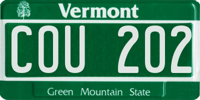 VT license plate COU202