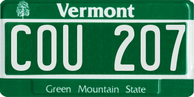 VT license plate COU207