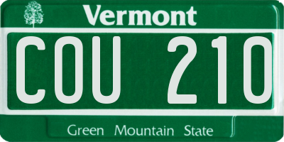 VT license plate COU210