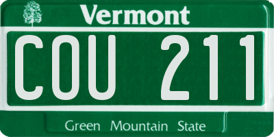 VT license plate COU211