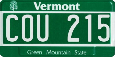 VT license plate COU215