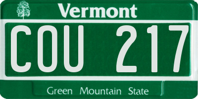 VT license plate COU217