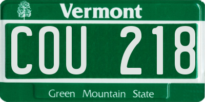 VT license plate COU218
