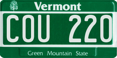 VT license plate COU220