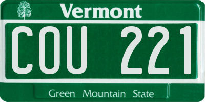 VT license plate COU221