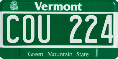 VT license plate COU224