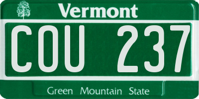 VT license plate COU237