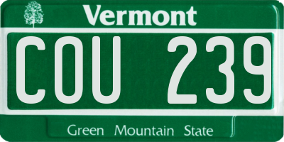 VT license plate COU239