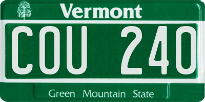 VT license plate COU240