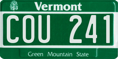 VT license plate COU241