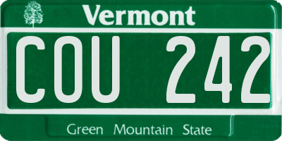 VT license plate COU242