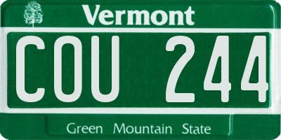 VT license plate COU244