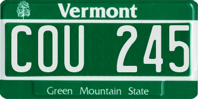 VT license plate COU245