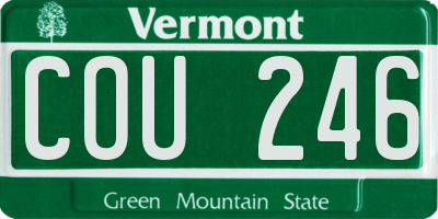 VT license plate COU246