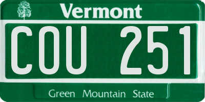 VT license plate COU251