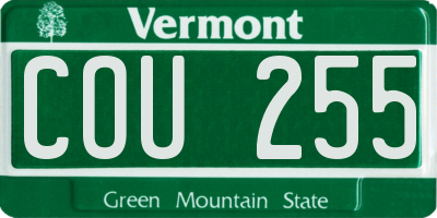 VT license plate COU255