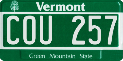 VT license plate COU257