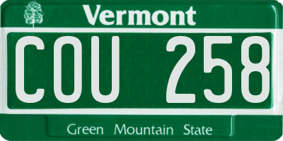 VT license plate COU258