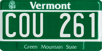 VT license plate COU261
