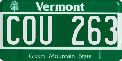 VT license plate COU263