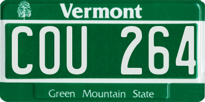 VT license plate COU264