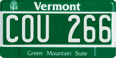 VT license plate COU266