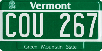 VT license plate COU267