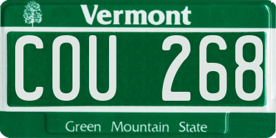 VT license plate COU268